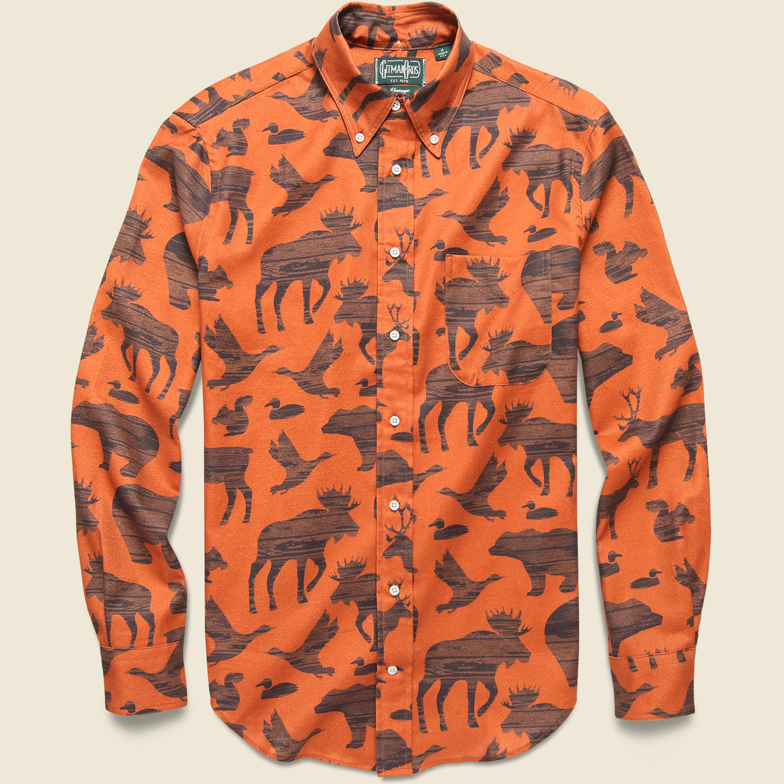 Gitman Vintage Earth Flannel Shirt - Orange