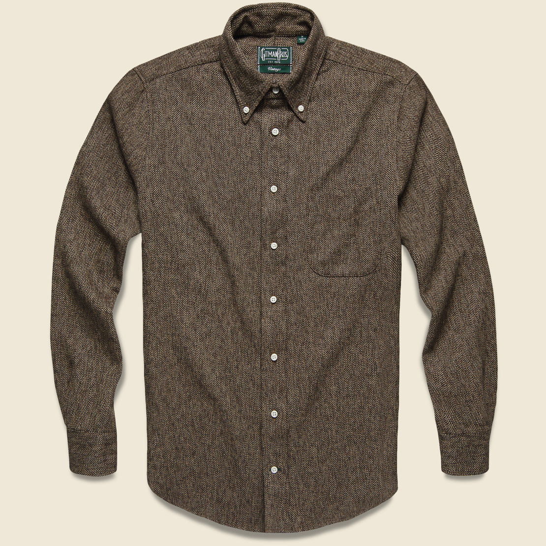 yellowlaid back PREMIUM TWEED SHIRTS BROWN - M - シャツ