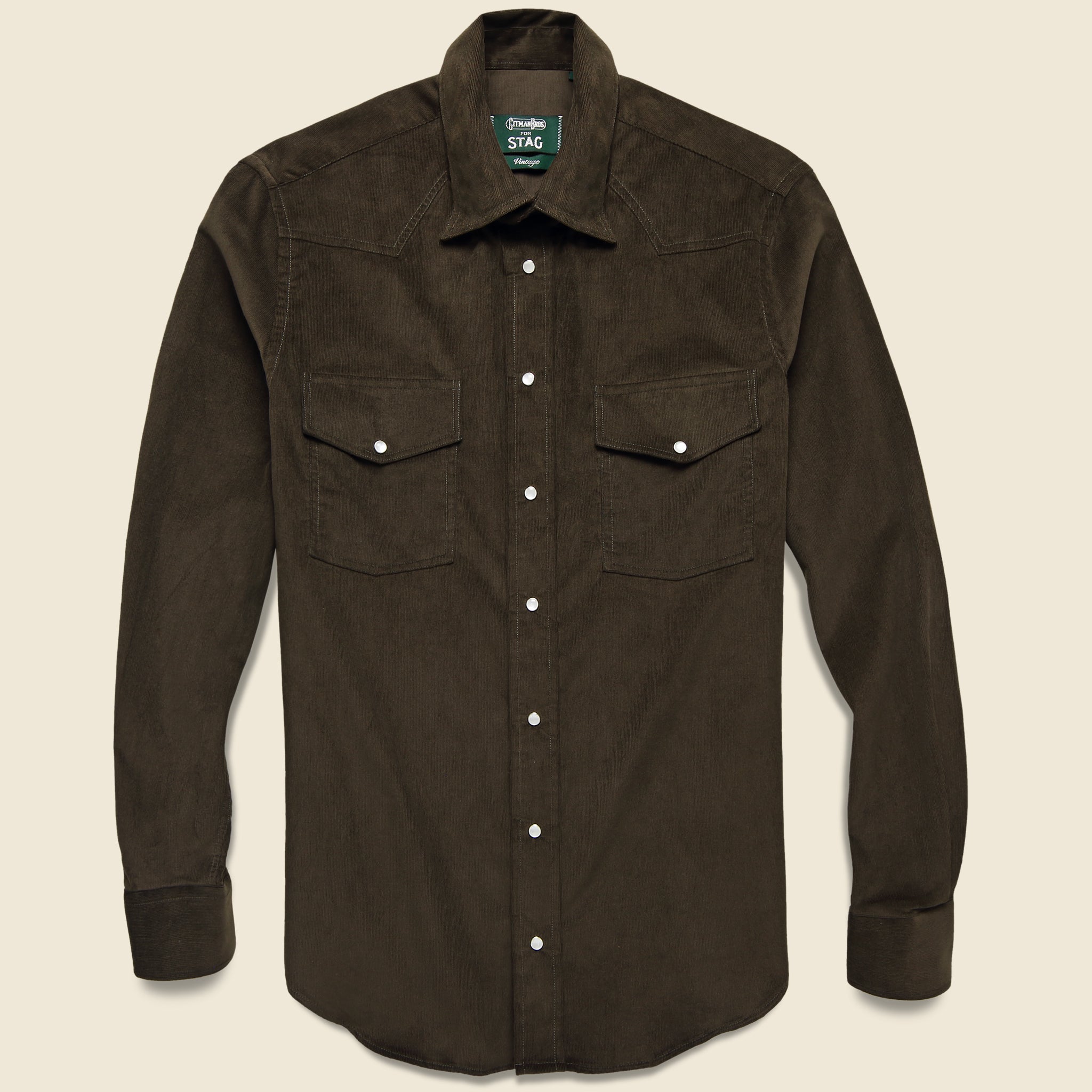 Corduroy Western Shirt - Brown