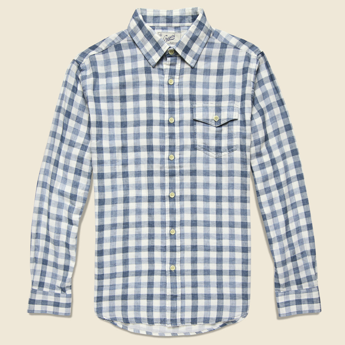 Denby Double Cloth Shirt - Blue/Cream Gingham