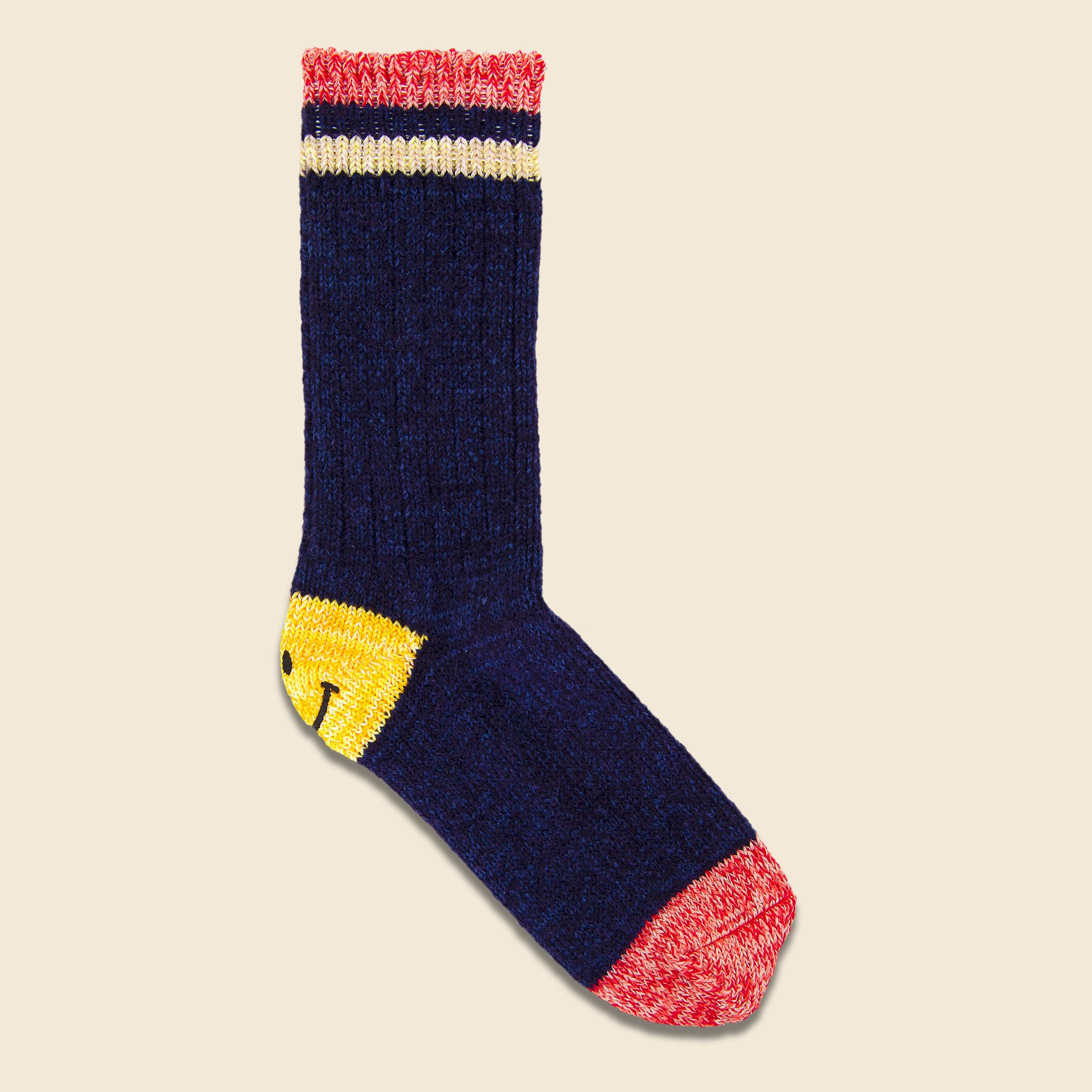 72 Yarns Wool Ivy Smile Socks - Navy