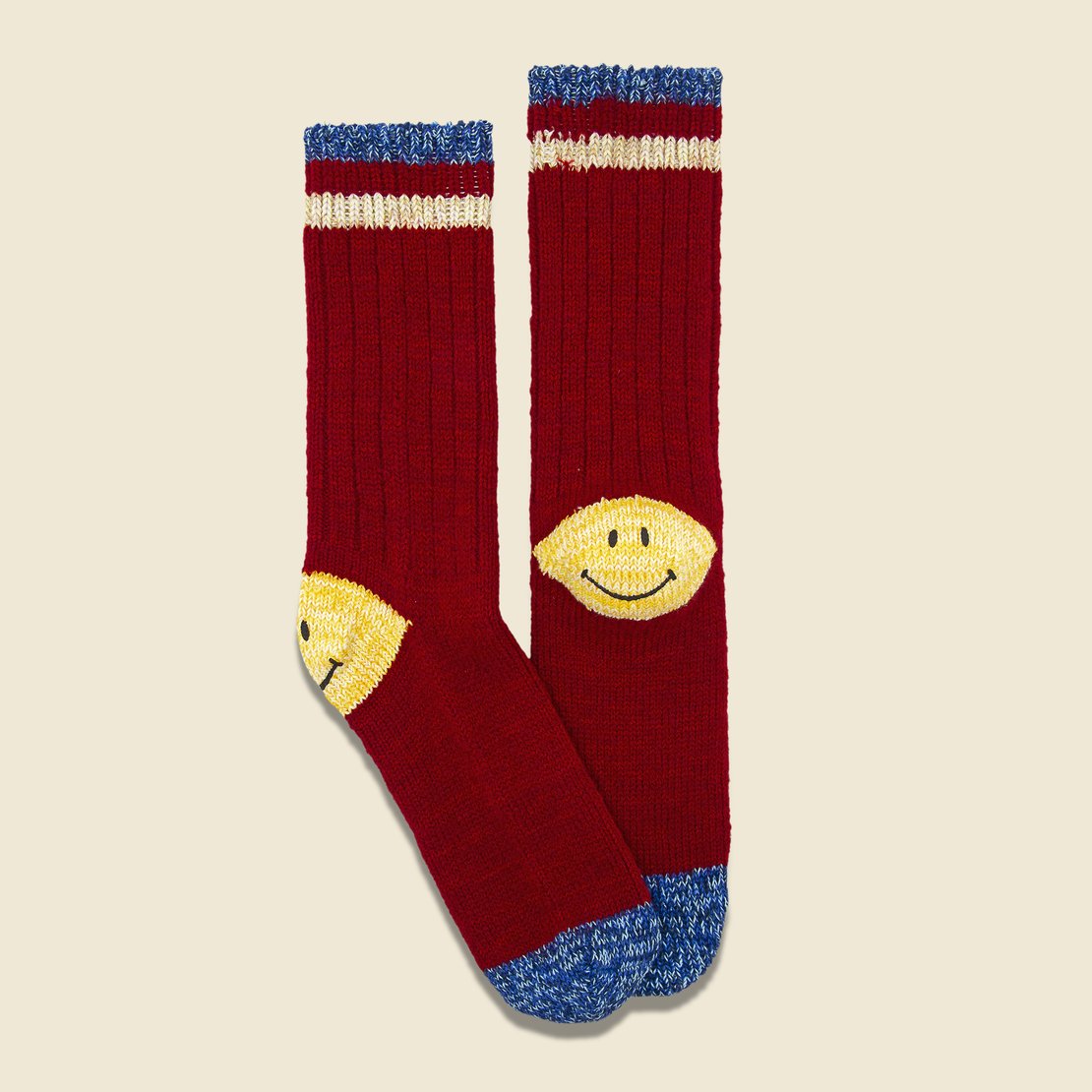 72 Yarns Wool Ivy Smile Socks - Red