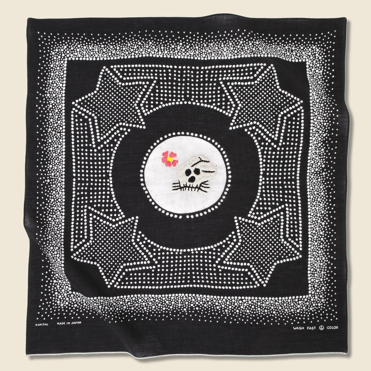 Vietnam Star Embroidered Bandana - Black