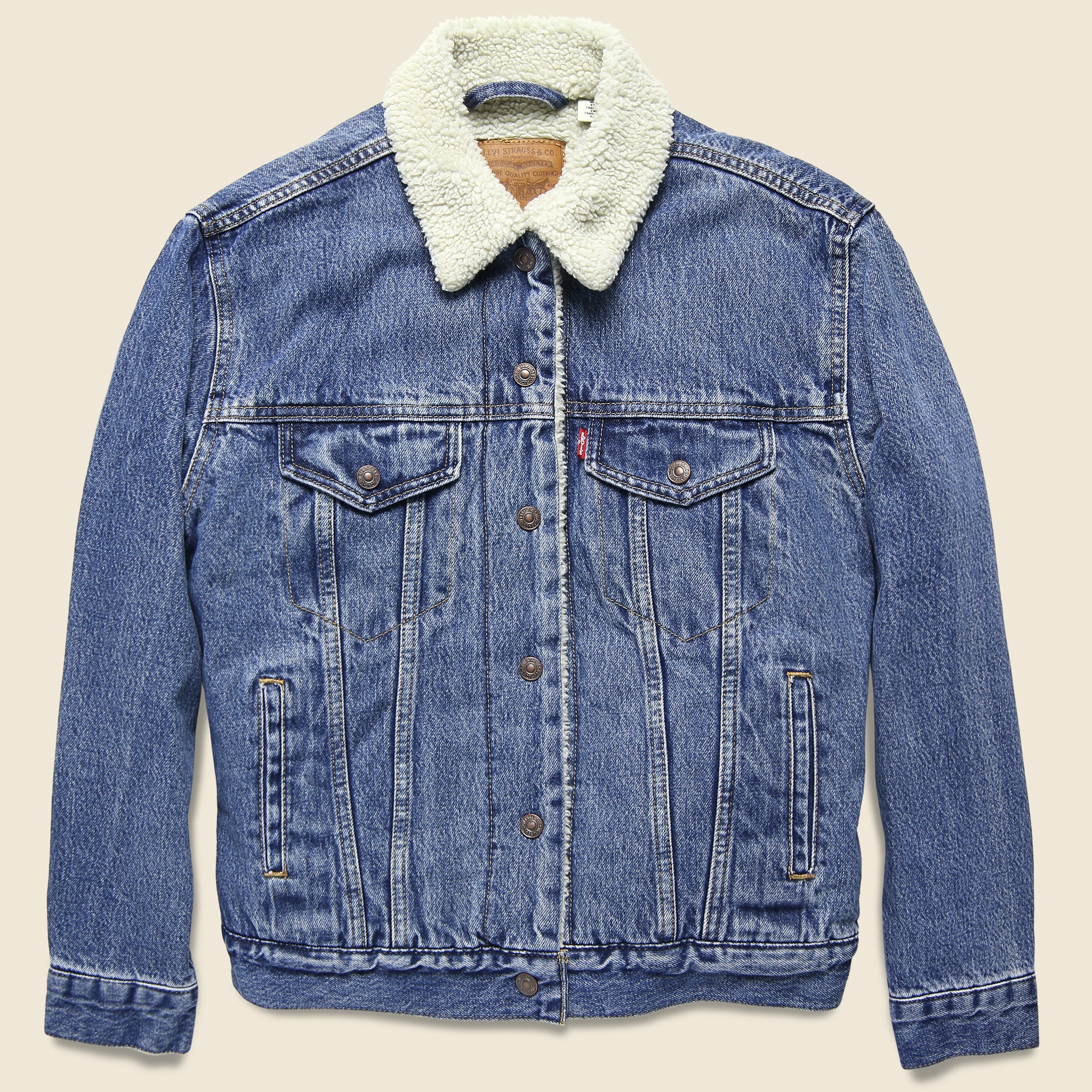 levis sherpa jacket indigo