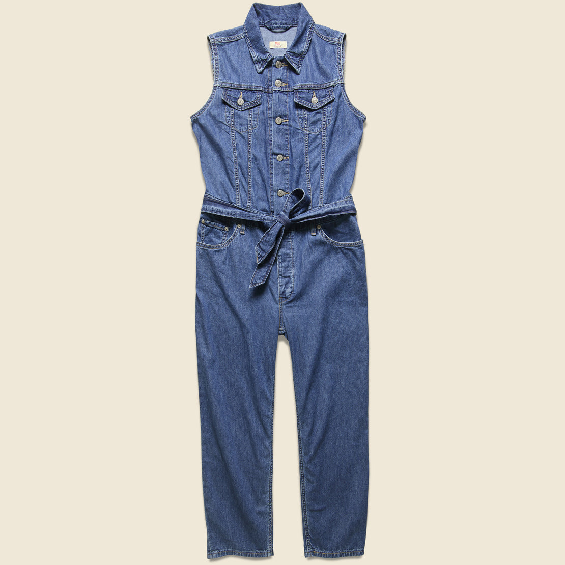 levis tapered denim jumpsuit