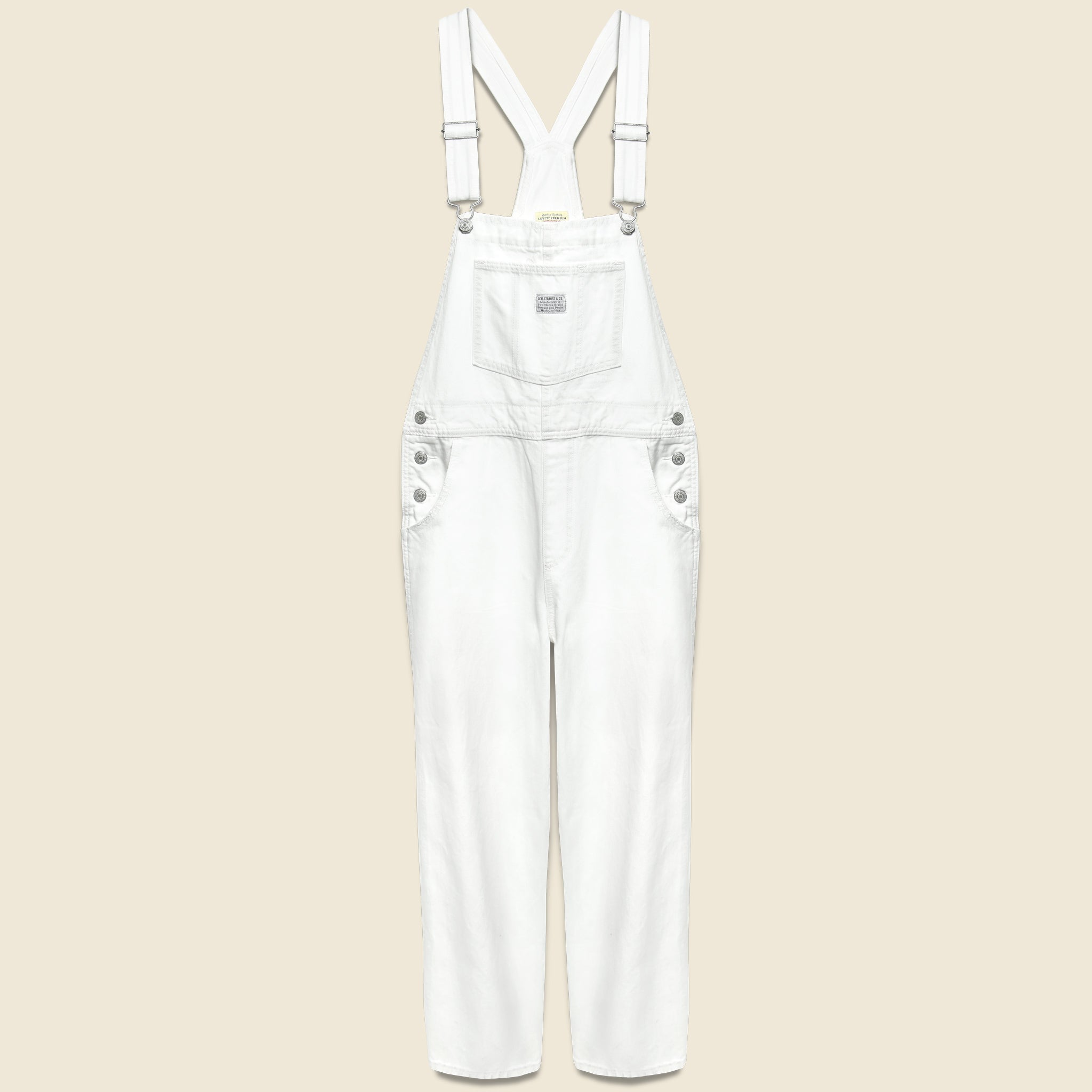 white levis overalls