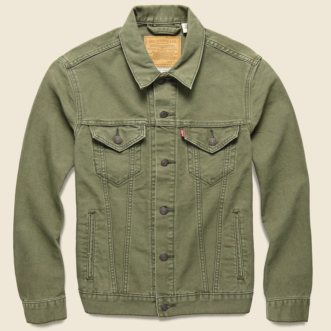 Canvas Trucker Jacket - Olive Night