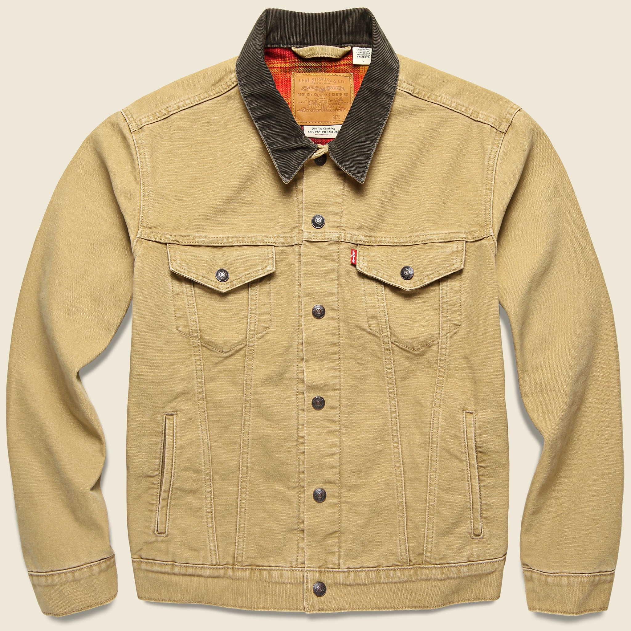 Lined Trucker Jacket - Dijon Canvas