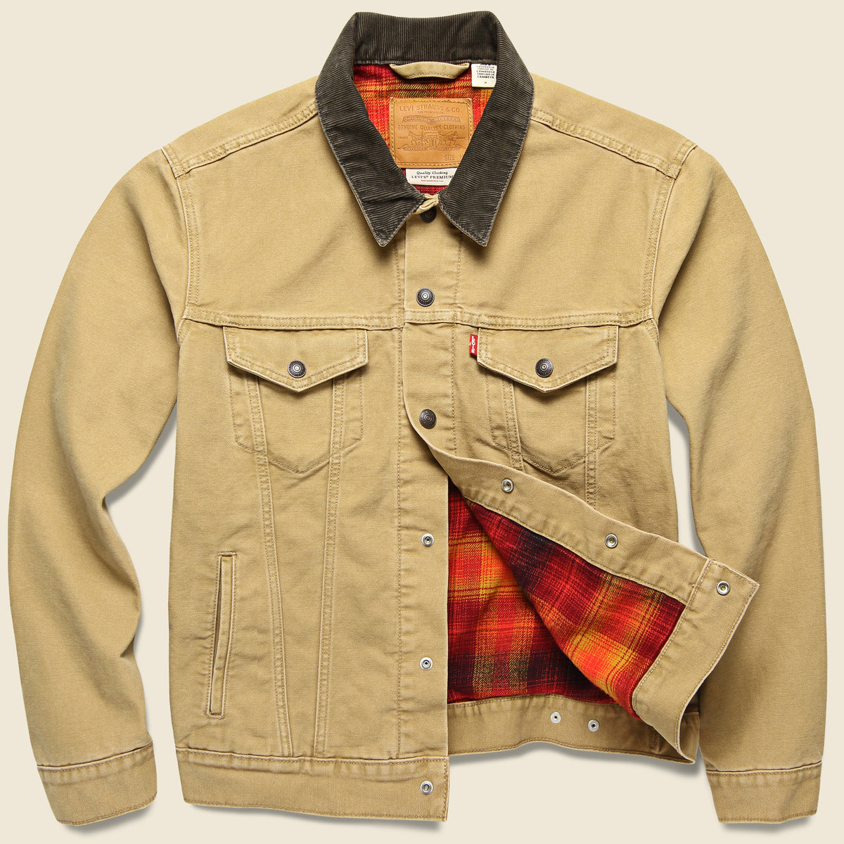 Descubrir 52+ imagen levi’s lined canvas trucker jacket