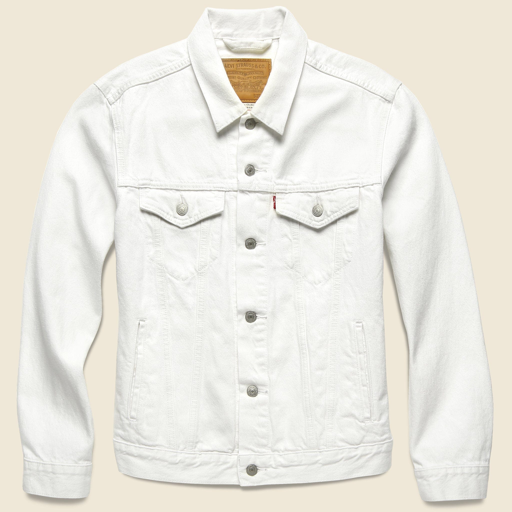 levi's white jeans jacket