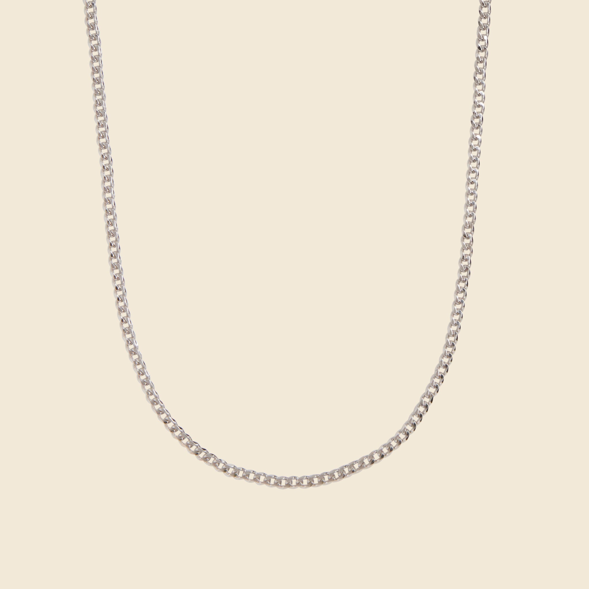 3mm Cuban Chain Necklace - Sterling Silver