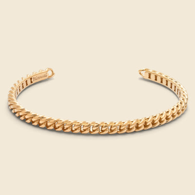 4mm Cuban Chain Bracelet - Gold Vermeil