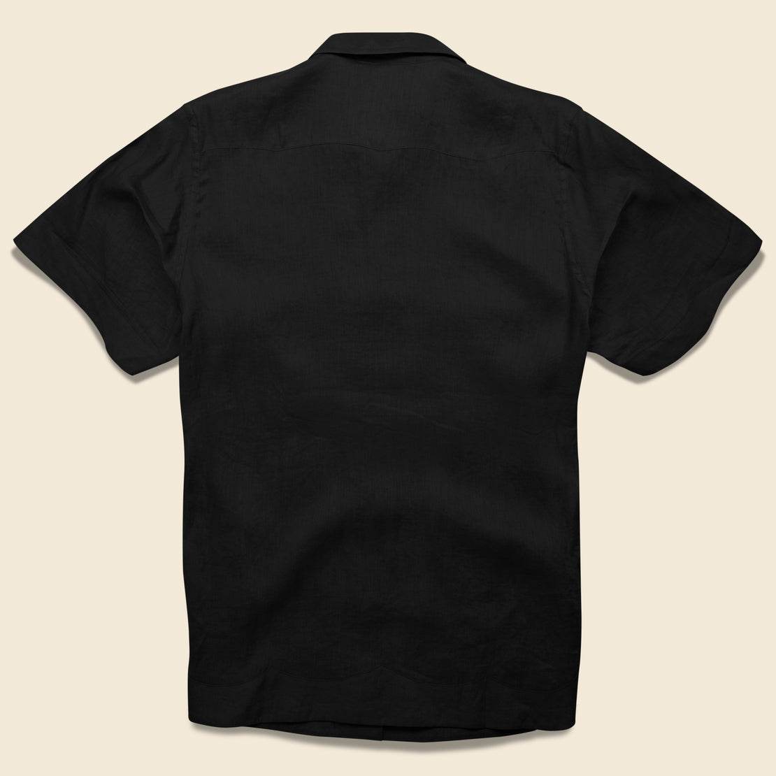 Linen Guayabera Shirt - Black