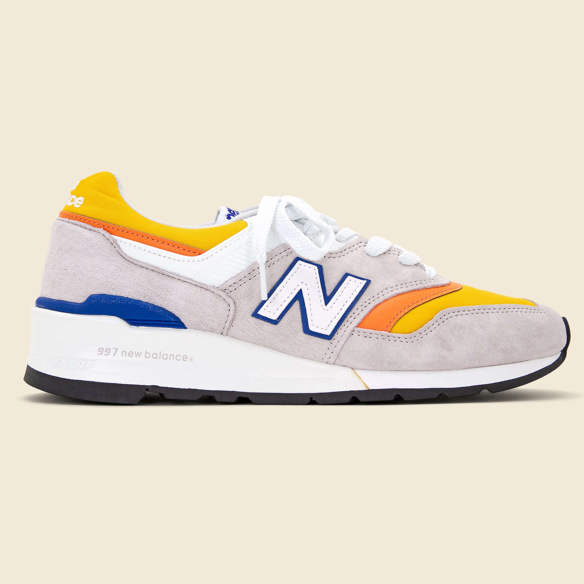 new balance 997 grey orange