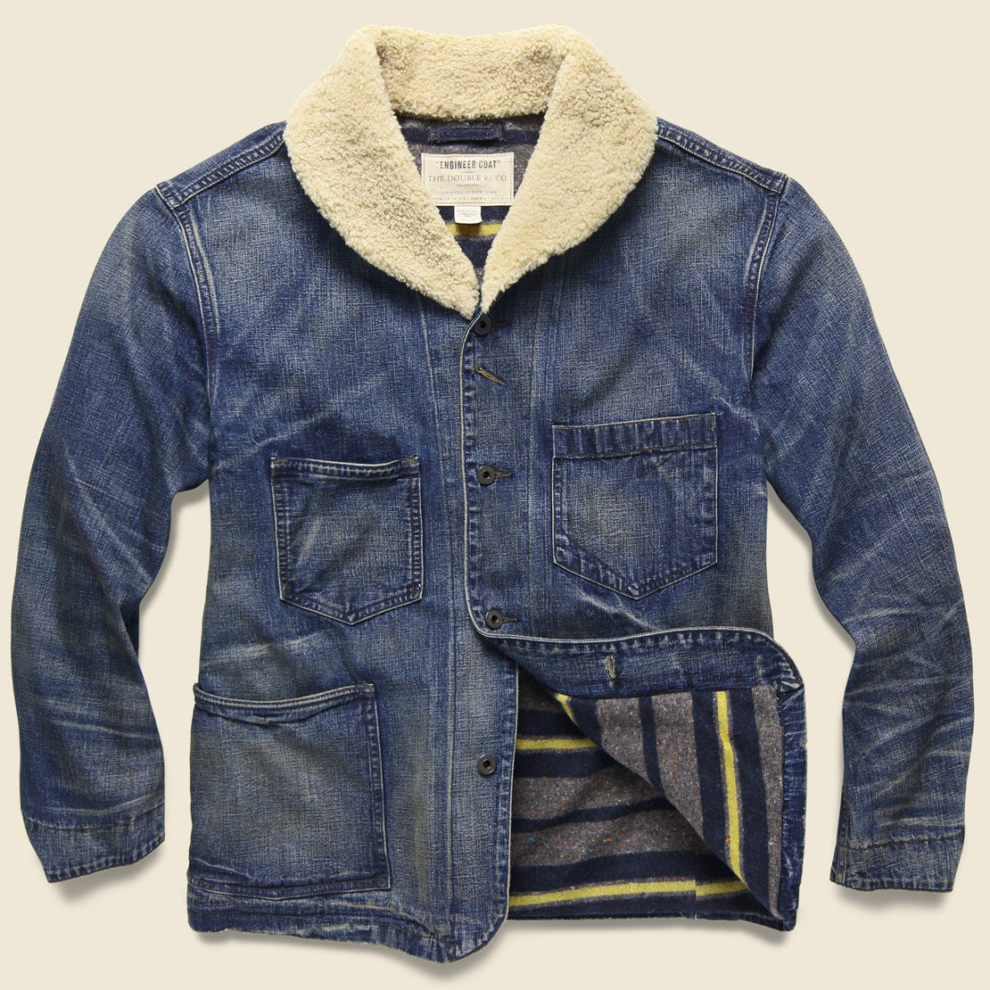 rrl shearling western shirt jacket