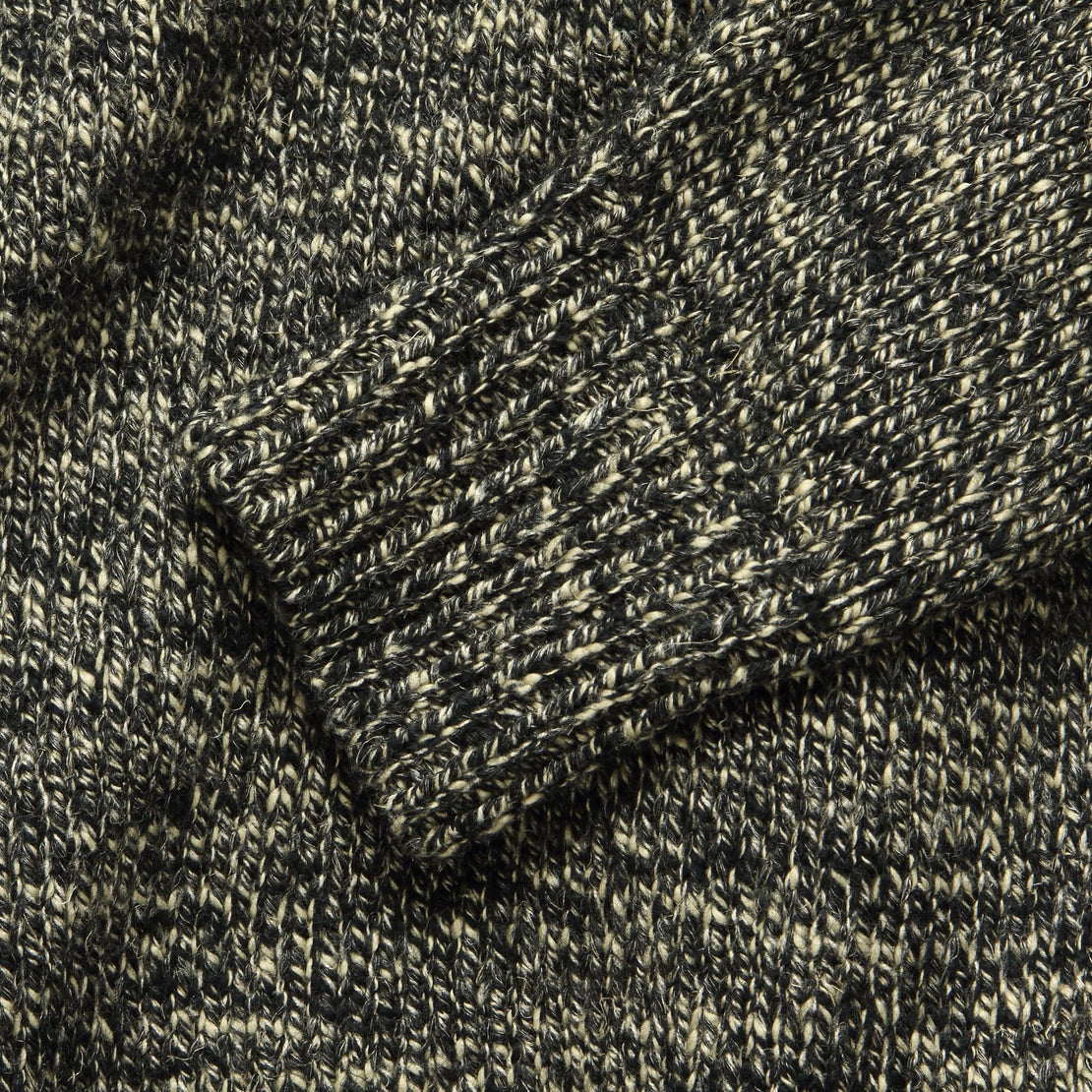 Wool-Blend Turtleneck Pullover - Black/Cream