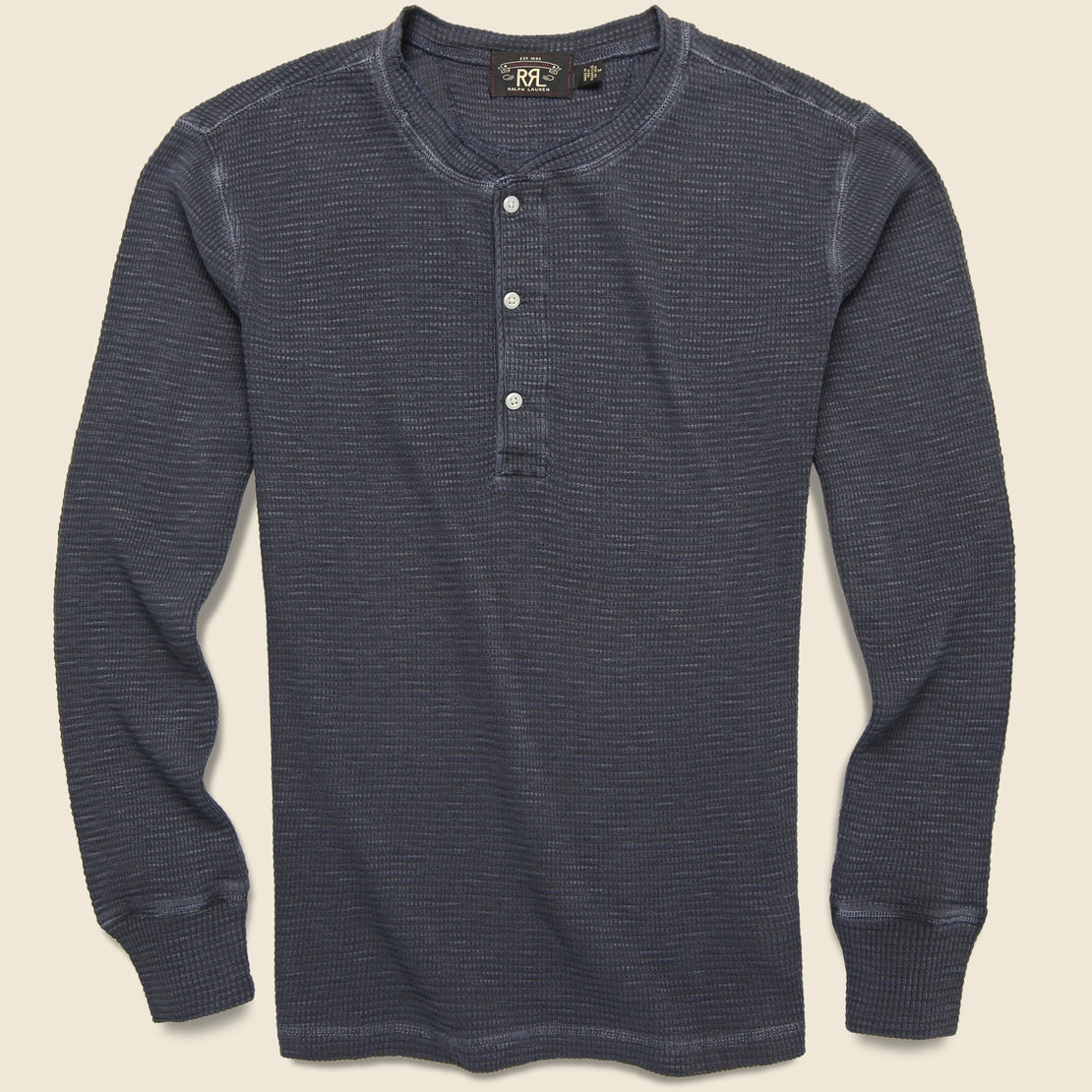 WaffleKnit Henley Navy