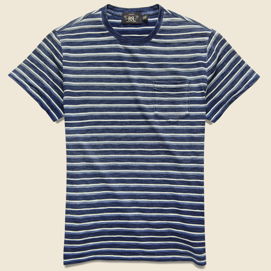 Striped Pocket Tee - Dark Indigo Multi