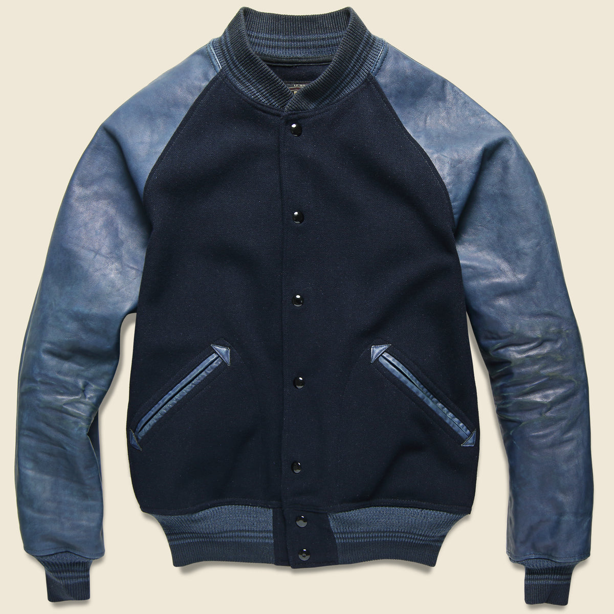 Leather / Wool Watson Jacket - Navy/Indigo