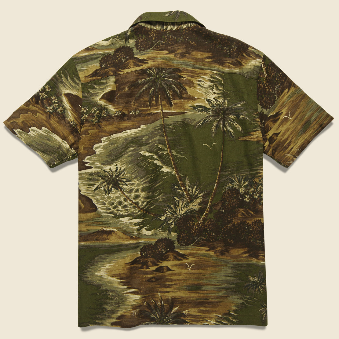 スイーツ柄 ブルー RRL ALOHA CAMP SHIRT Ｍサイズ