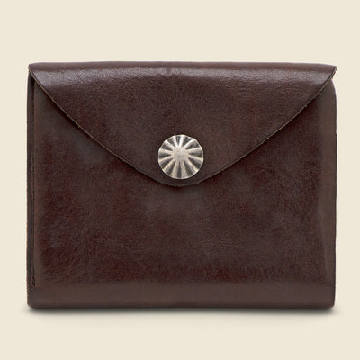 Concho Leather Wallet - Brown