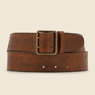 Double O Ring Leather Cinch Belt