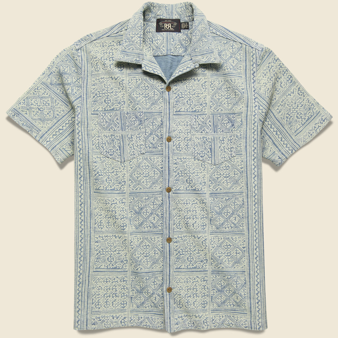 Bandana Print Jersey Shirt - Indigo/Cream