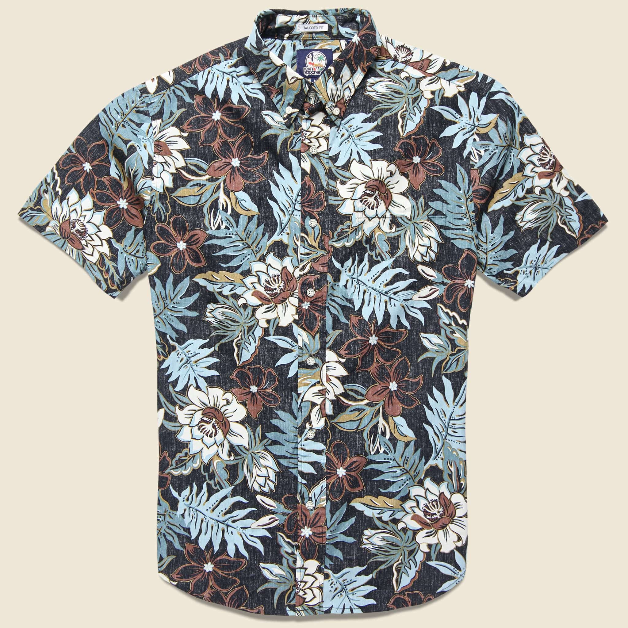 Vintage Hawaiian Floral Shirt Black