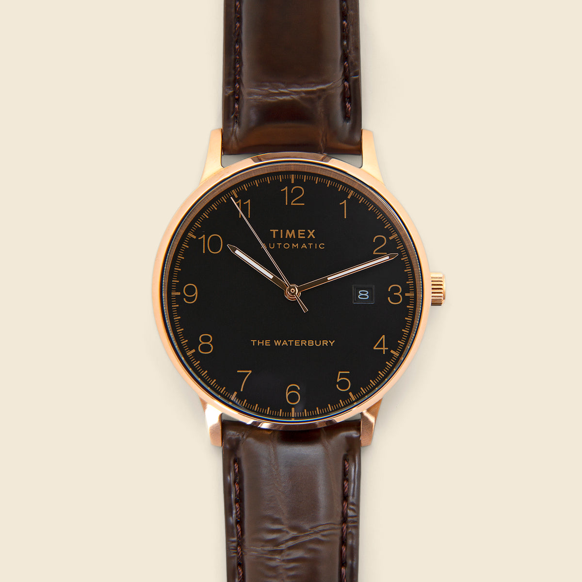 Waterbury Leather Strap Watch 40mm - Rose Gold Tone/Brown/Black