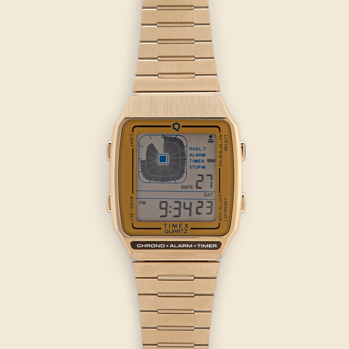Q Digital LCA Stainless Steel Watch  - Gold Tone