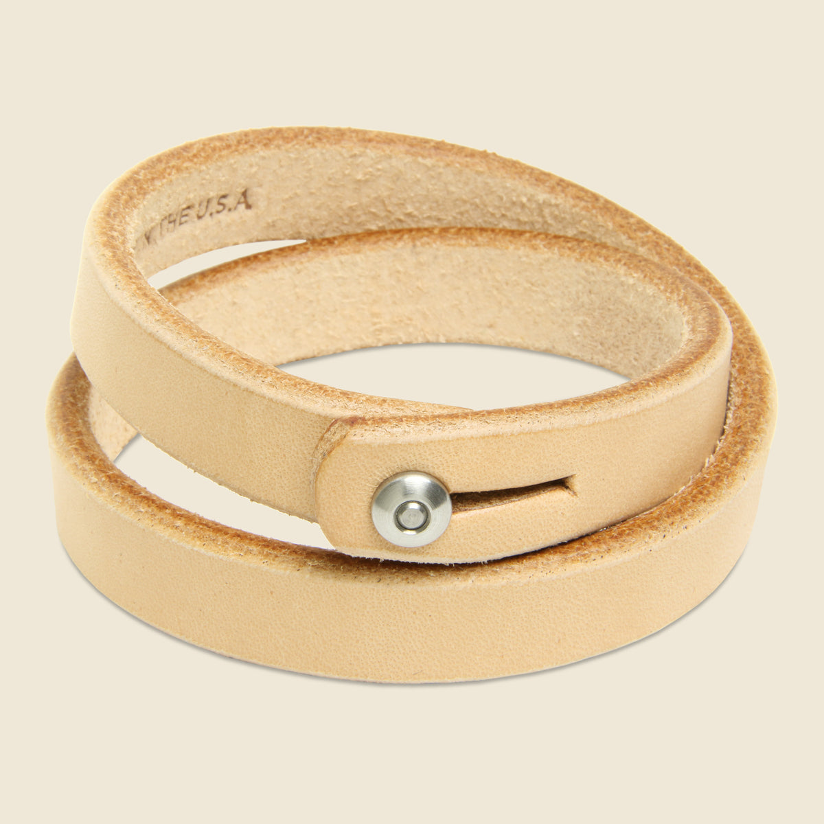 Double Wrap Wristband - Natural/Stainless
