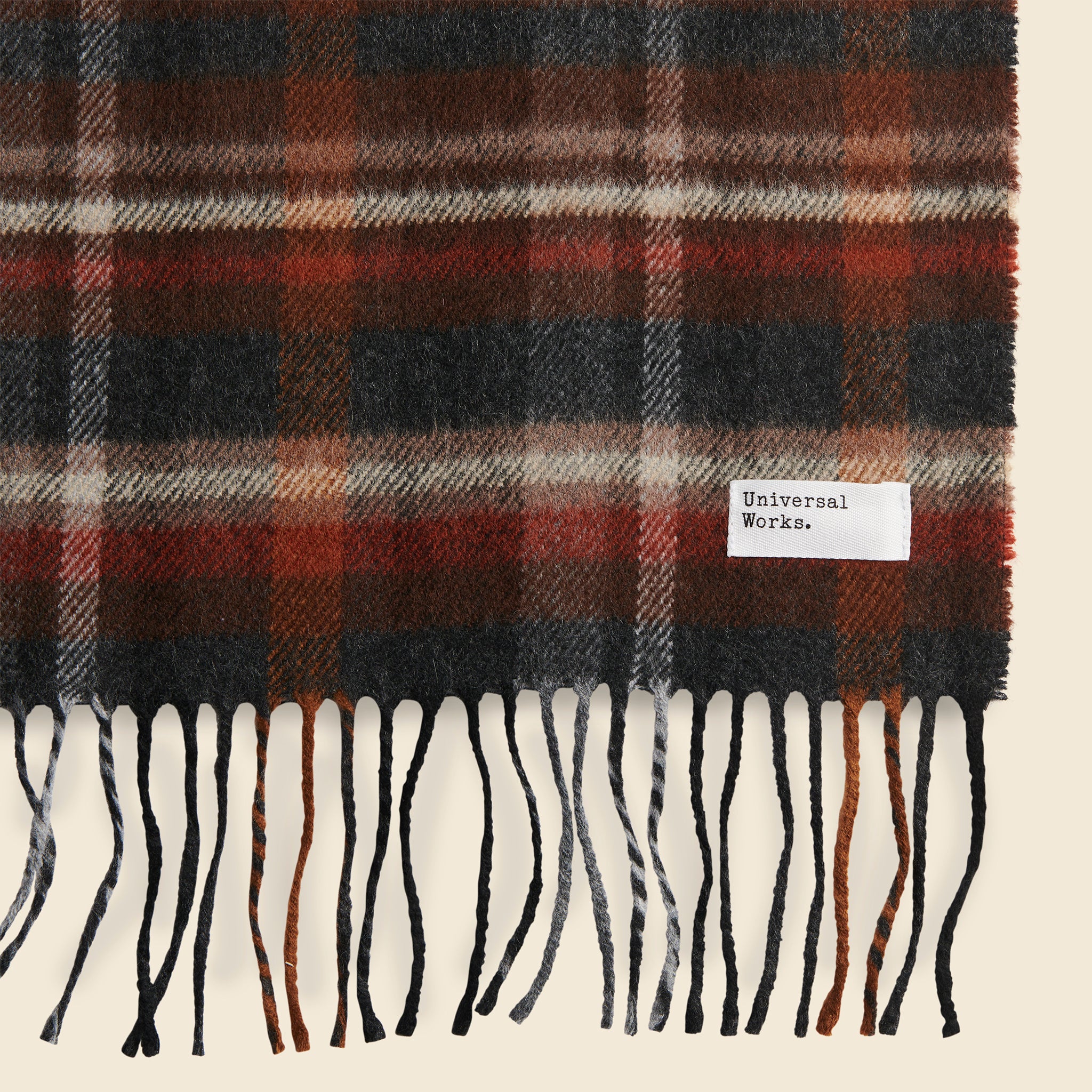 2-Ply Check Scarf - Brown