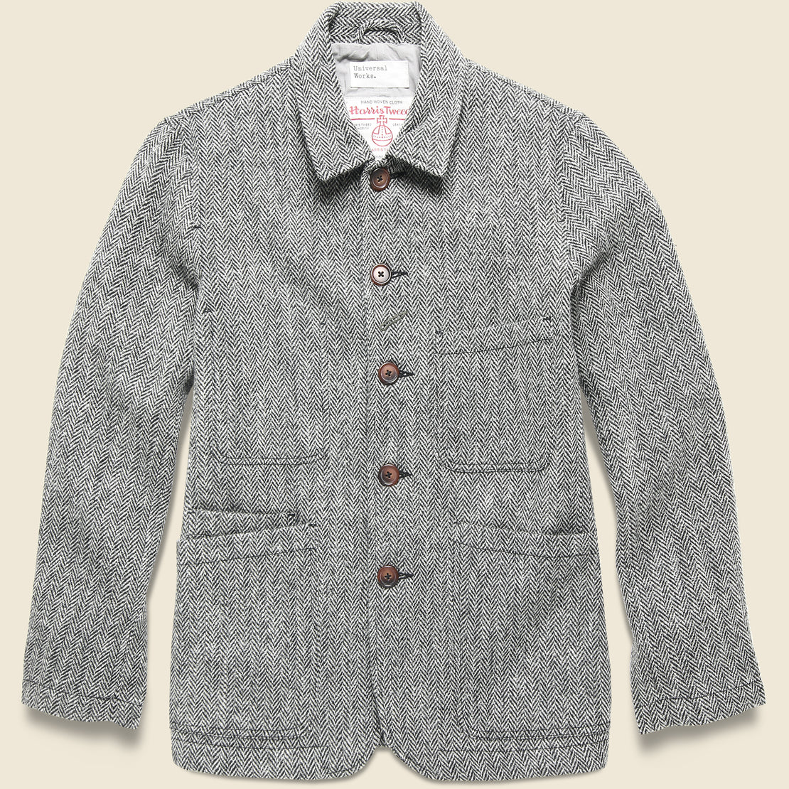 Afwijking Elastisch duizend Harris Tweed Bakers Jacket - Grey Herringbone