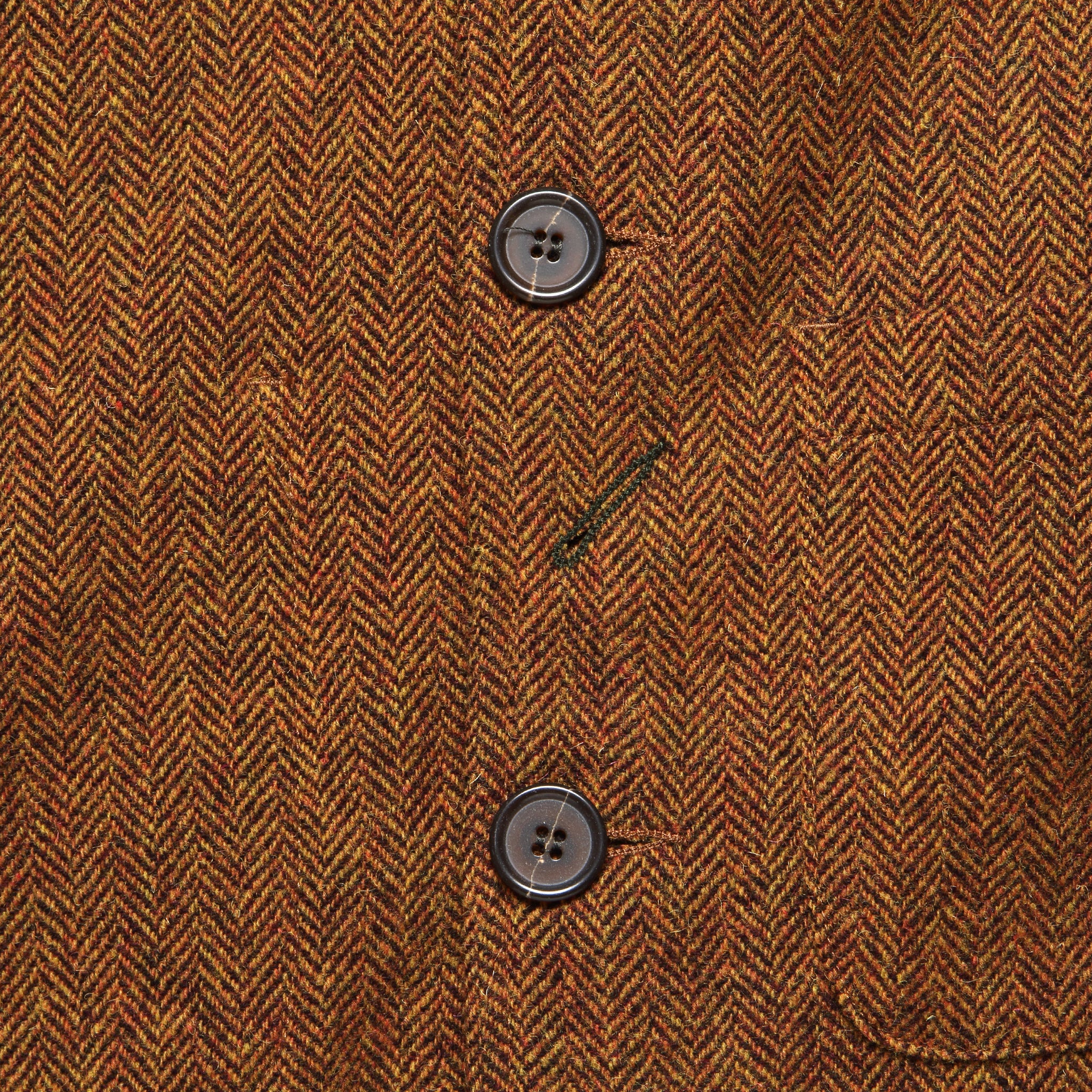 Simple Wool Bakers Jacket - Orange Herringbone
