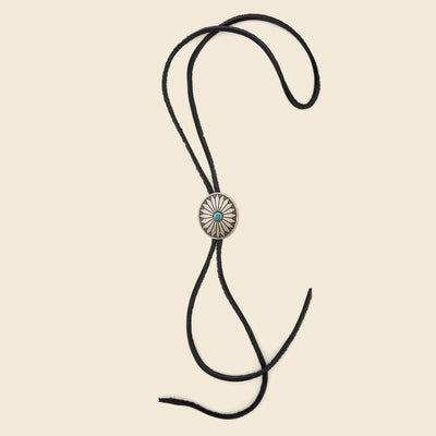 Braided Leather Necklace - Black/Rust