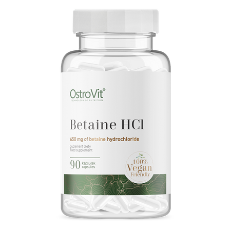 Betaine HCl, Veganske 90 kapsler, Mavesyre-regulerende