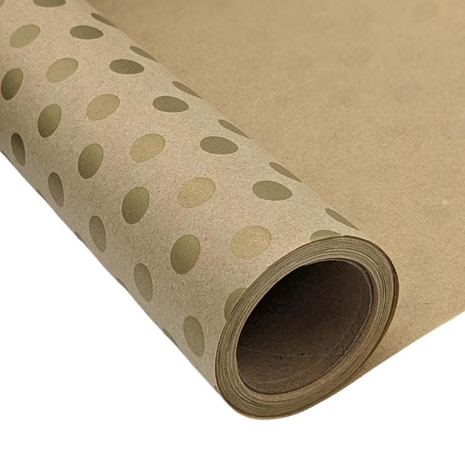 Metallic Silver Kraft Brown Recyclable Wrapping Paper 50cm Wide 2 / 5 / 10  Mtrs Vintage Style Wrap 