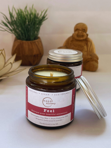 Feel Aromatherapy Natural Candle, made with all natural ingredients