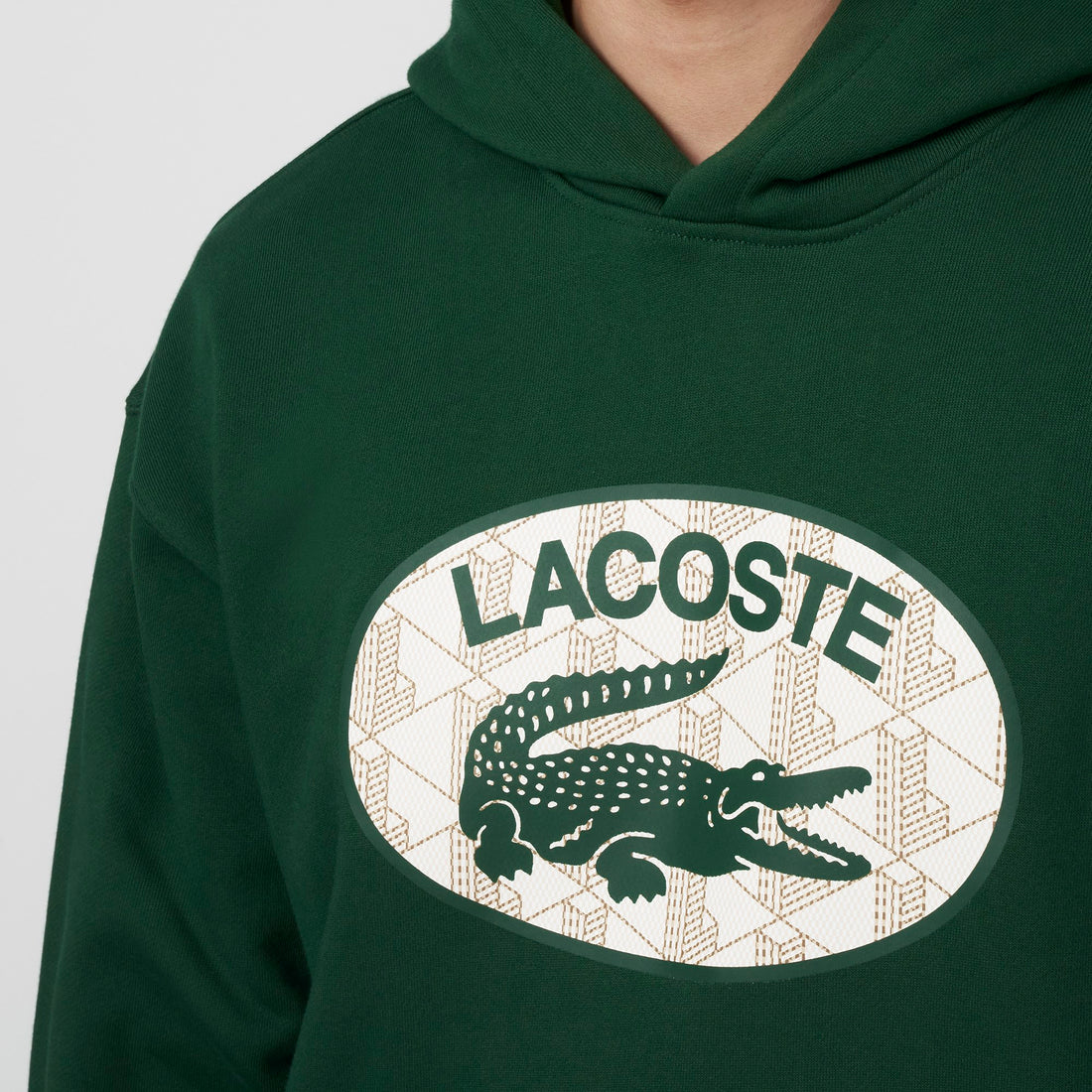 Lacoste Men's Loose Fit Branded Monogram Print Sweatshirt, Noir, Small at   Men's Clothing store