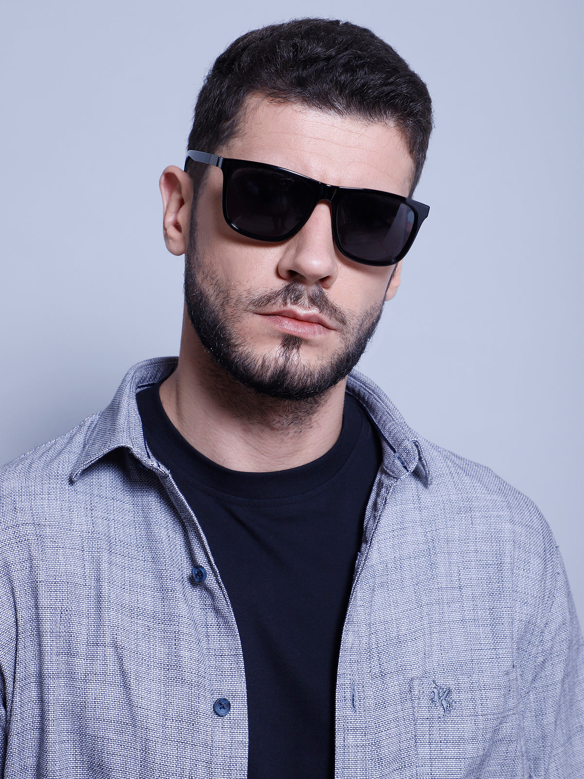 Intellilens Square UV Protection Sunglasses For Men & Women | Goggles for Men & Women (Black) (57-16-146)