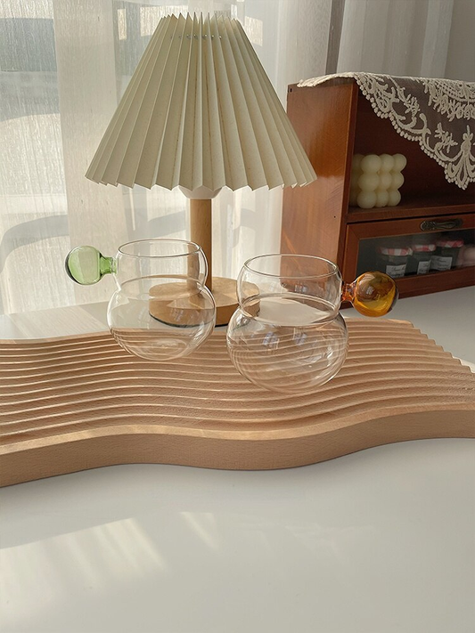 Aesthetic Fat Mushroom Ripple Glass Cup