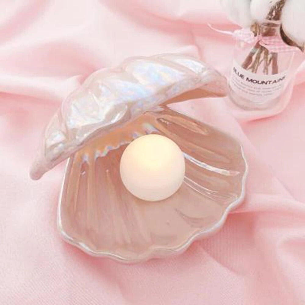 ceramic shell with pearl night light