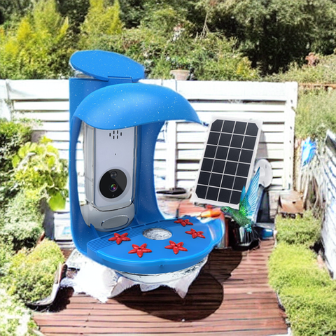 solar power hummingbird feeder with camera