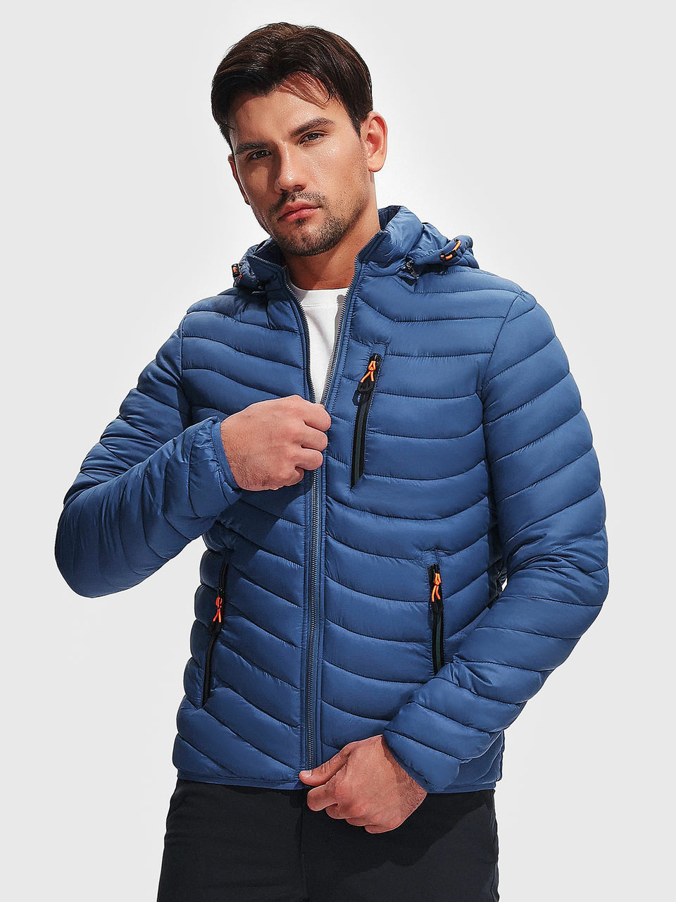 Men's Insulated Jacket Removable Hood | Ahaselected