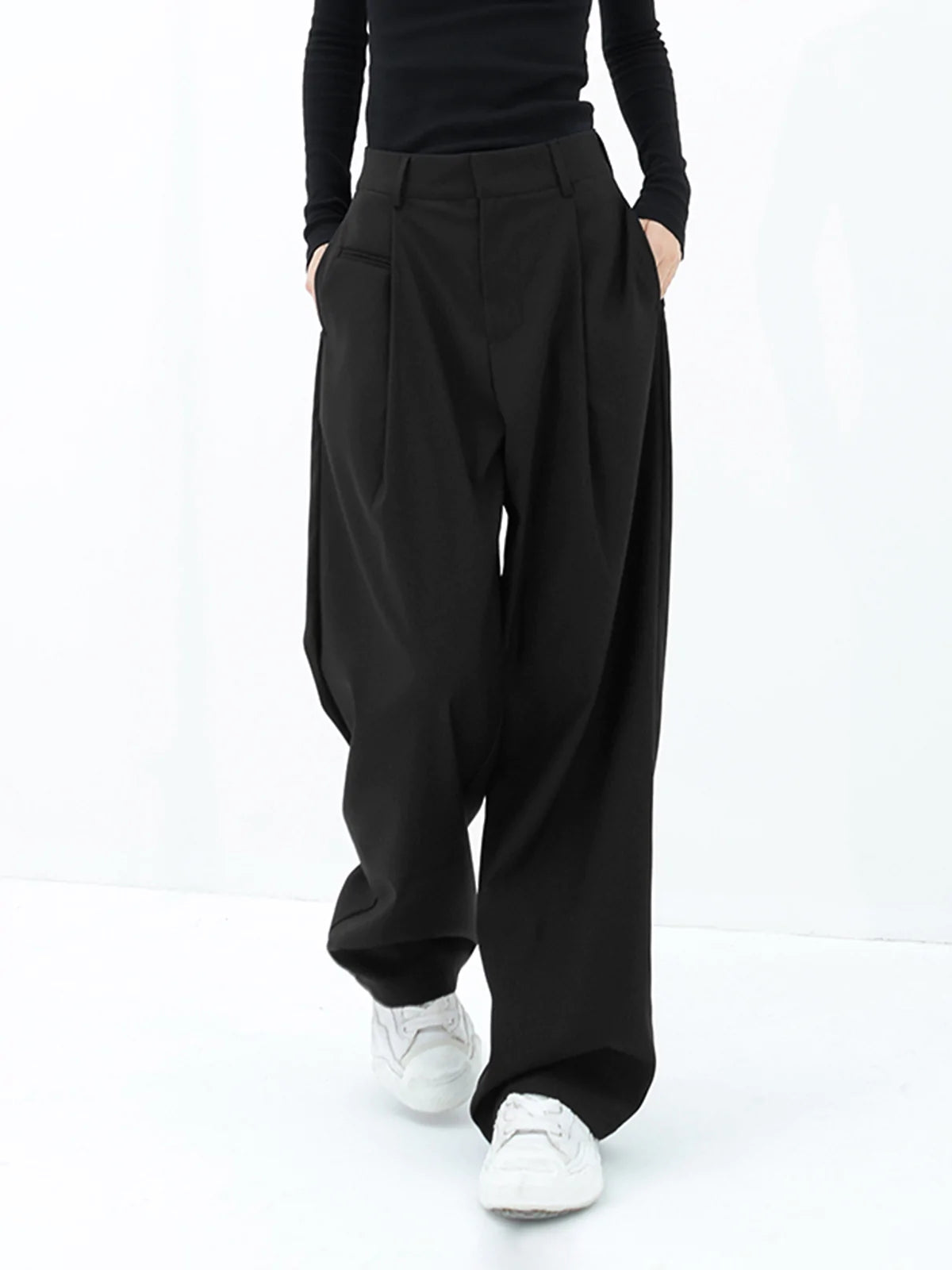 Pleated Wide Leg Baggy Pants | Ahaselected