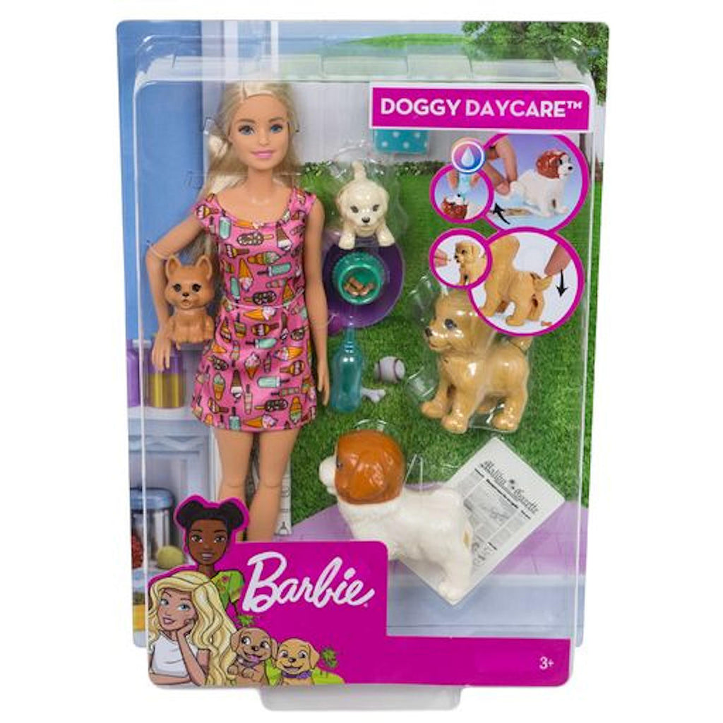 Aanpassen Afwijken Land van staatsburgerschap Barbie Honden Dagopvang met Pop en 4 Honden + Accessoires