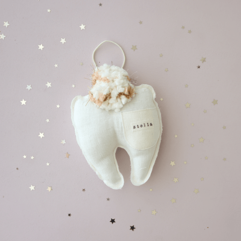 cute personalized tooth pillow with girls name on it