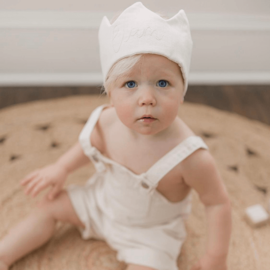 BabyMelons Personalized Yellow Felt Crown for Baby and Toddle (More Colors Available) Blue Crown