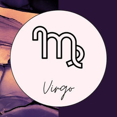 A line art drawing of the astrology symbol of Virgo
