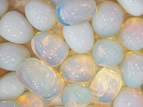 A picture of semi transparent common opal, a precious stone. 